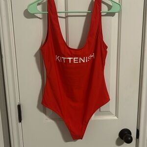 NWT Kittenish Red One piece cheeky swimsuit